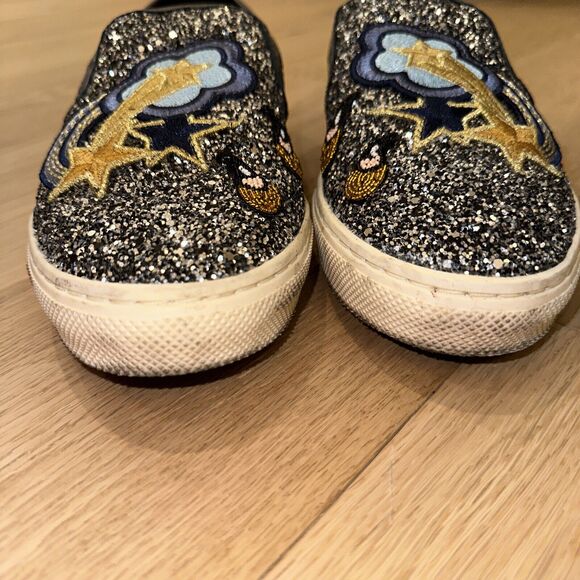 COACH Shooting Star Glitter Sneakers Signature Shoe 10 B Coated Canvas Platform - Picture 8 of 9